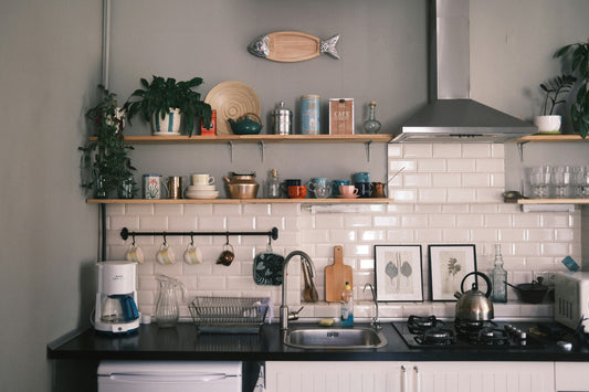Clean and organized modern kitchen with smart storage solutions and practical cooking tools for everyday use.