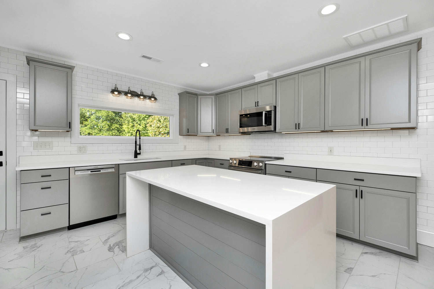 Modern kitchen essentials setup with minimalist cabinets and countertop design